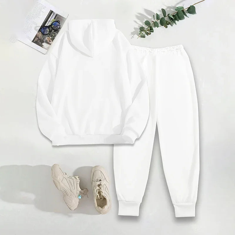 Women's 2-Piece Set Hoodie Drawstring Jogger Pants Tracksuit