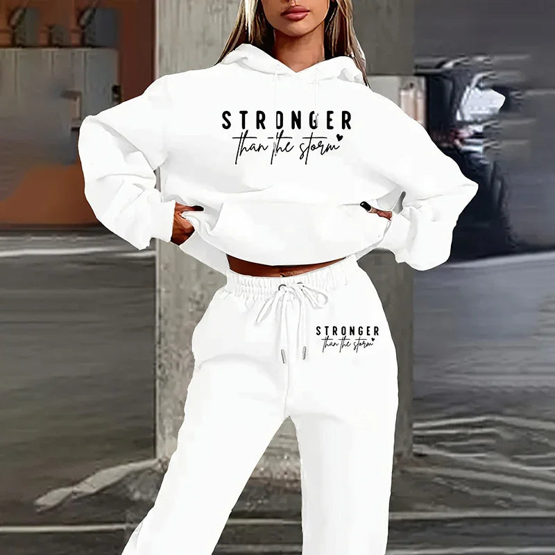 Women's 2-Piece Set Hoodie Drawstring Jogger Pants Tracksuit