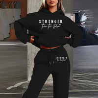 Women's 2-Piece Set Hoodie Drawstring Jogger Pants Tracksuit