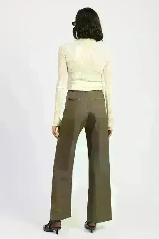 Adjustable Waist Band Buckle Dress Pants - Jessiz Boutique