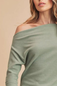 Aemi + Co One Shoulder Long Sleeve Knit Top - Jessiz Boutique