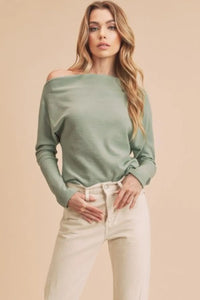 Aemi + Co One Shoulder Long Sleeve Knit Top - Jessiz Boutique