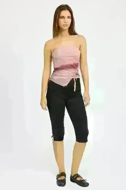 Asymmetrical Shirred Tube Top - Jessiz Boutique