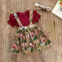 Baby Girl Floral Dress Romper Headband Set - Jessiz Boutique