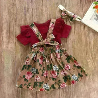 Baby Girl Floral Dress Romper Headband Set - Jessiz Boutique