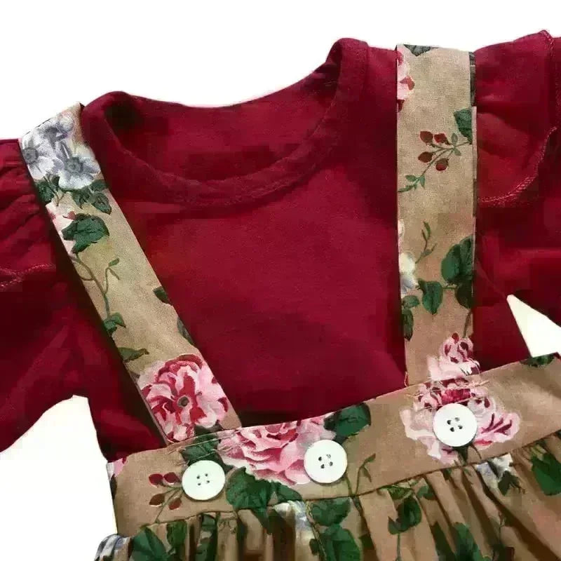 Baby Girl Floral Dress Romper Headband Set - Jessiz Boutique