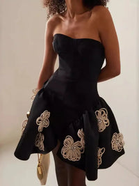 Black Floral Bandage Dress with Tutu Tutu - Jessiz Boutique