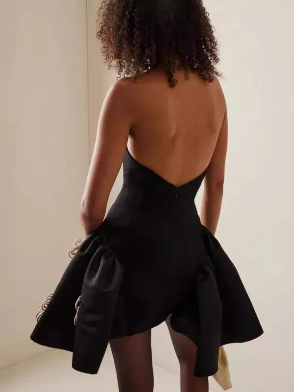Black Floral Bandage Dress with Tutu Tutu - Jessiz Boutique
