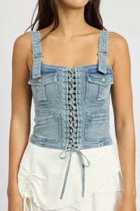 Cargo Denim Corset - Jessiz Boutique