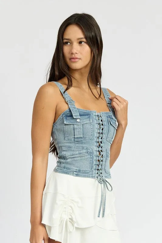 Cargo Denim Corset - Jessiz Boutique