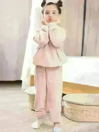 Children's Embroidered Coral Fleece Set - Jessiz Boutique