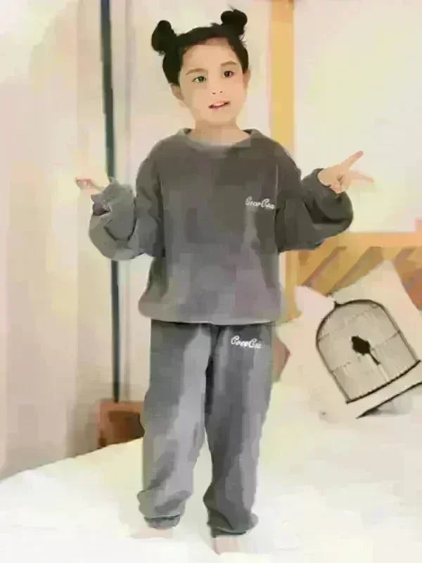 Children's Embroidered Coral Fleece Set - Jessiz Boutique