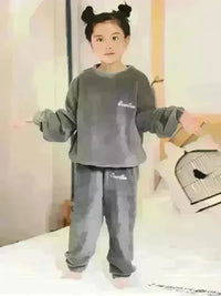 Children's Embroidered Coral Fleece Set - Jessiz Boutique