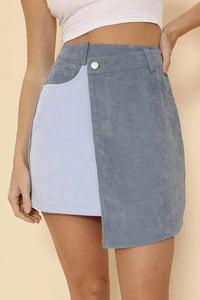 Corduroy Two Tone Skirt - Jessiz Boutique
