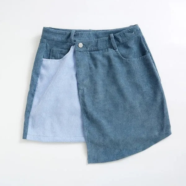 Corduroy Two Tone Skirt - Jessiz Boutique