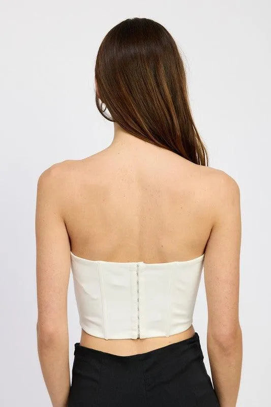 Corset Top with Lace Detail - Jessiz Boutique