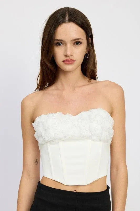 Corset Top with Lace Detail - Jessiz Boutique