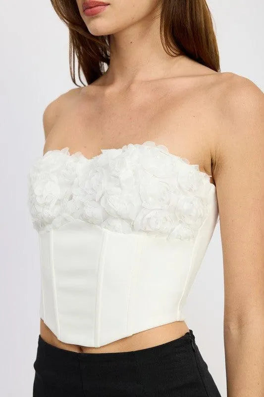 Corset Top with Lace Detail - Jessiz Boutique