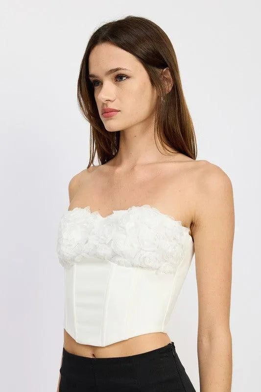 Corset Top with Lace Detail - Jessiz Boutique