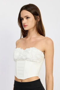 Corset Top with Lace Detail - Jessiz Boutique
