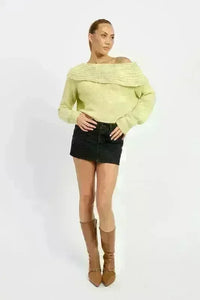 Cowl Neck Cropped Sweater - Jessiz Boutique