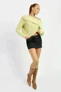 Cowl Neck Cropped Sweater - Jessiz Boutique