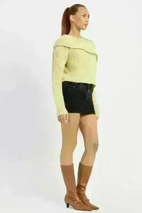 Cowl Neck Cropped Sweater - Jessiz Boutique