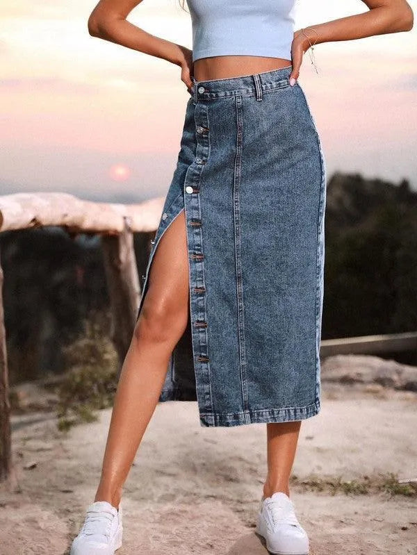 Denim midi skirt - Jessiz Boutique