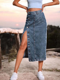Denim midi skirt - Jessiz Boutique