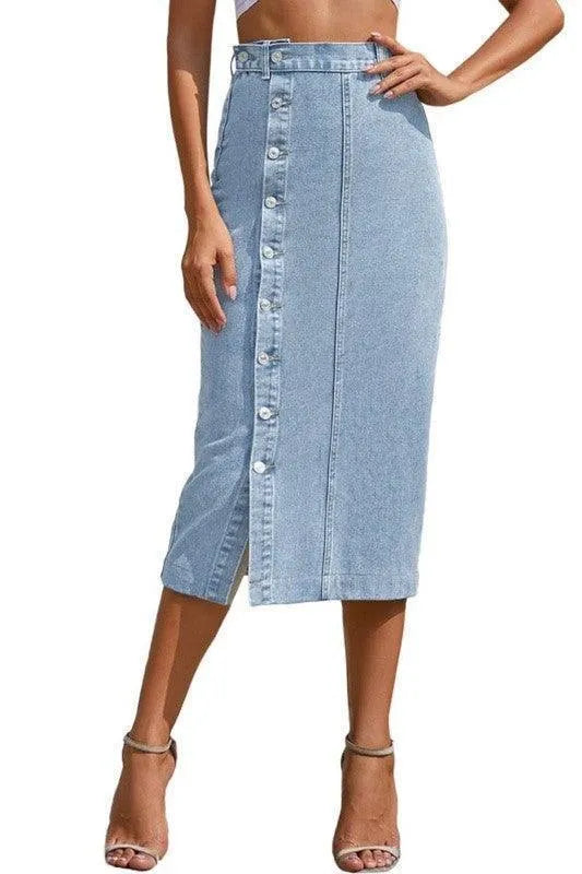 Denim midi skirt - Jessiz Boutique