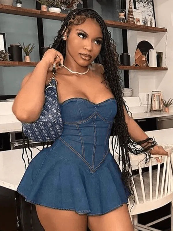 Denim Tube Top Dress - Jessiz Boutique