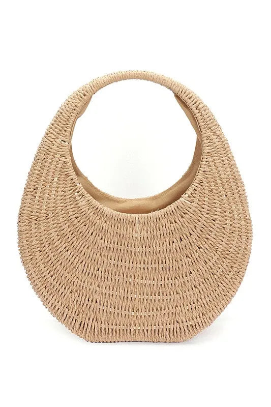 Faux Straw Wicker Moon Bag - Jessiz Boutique