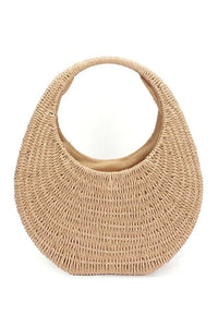 Faux Straw Wicker Moon Bag - Jessiz Boutique