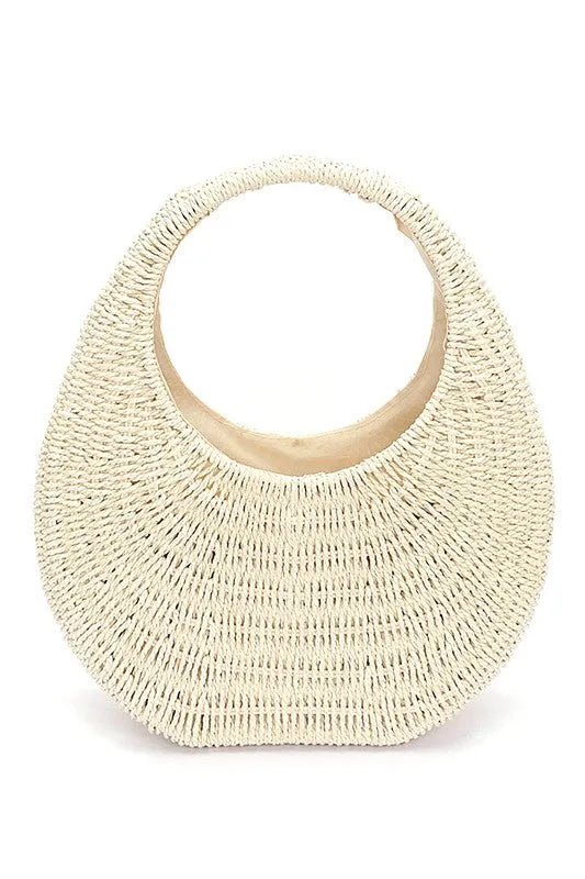 Faux Straw Wicker Moon Bag - Jessiz Boutique