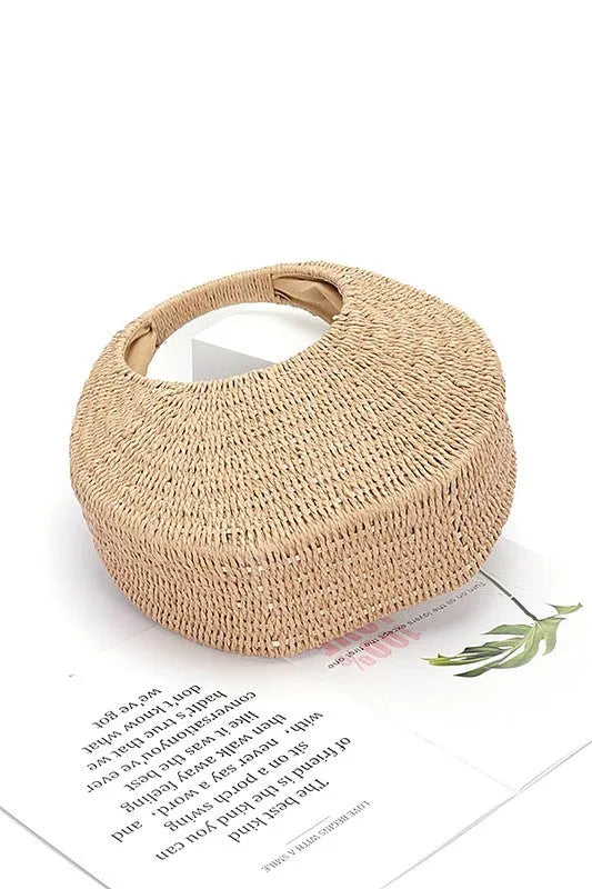 Faux Straw Wicker Moon Bag - Jessiz Boutique