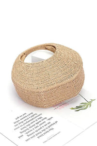 Faux Straw Wicker Moon Bag - Jessiz Boutique