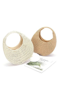 Faux Straw Wicker Moon Bag - Jessiz Boutique