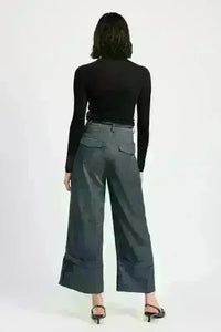 Fold Over Pleated Pants - Jessiz Boutique