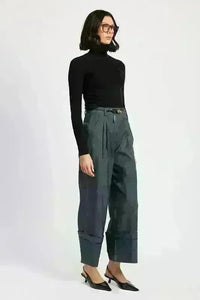 Fold Over Pleated Pants - Jessiz Boutique