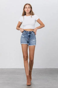 Frayed Denim Mom Shorts - Jessiz Boutique
