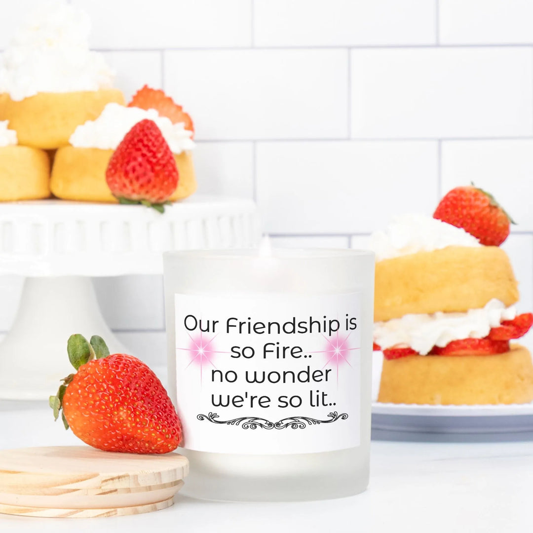 Gift for your Bestie Frosted Glass Candle with Pink Wick - Jessiz Boutique
