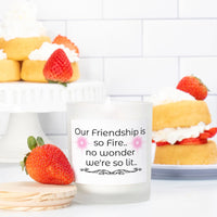 Gift for your Bestie Frosted Glass Candle with Pink Wick - Jessiz Boutique