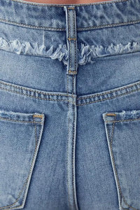 High Rise Double Waistband Released Hem Jeans - Jessiz Boutique