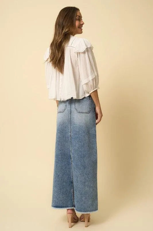 High Rise Flared Maxi Skirt - Jessiz Boutique