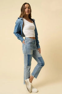 High Rise Frayed Hem Straight Jeans - Jessiz Boutique