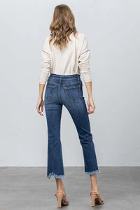 High Stretch Frayed Hem Crop Jeans - Jessiz Boutique
