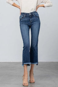 High Stretch Frayed Hem Crop Jeans - Jessiz Boutique