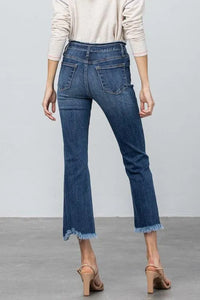 High Stretch Frayed Hem Crop Jeans - Jessiz Boutique