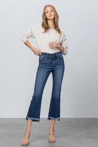 High Stretch Frayed Hem Crop Jeans - Jessiz Boutique