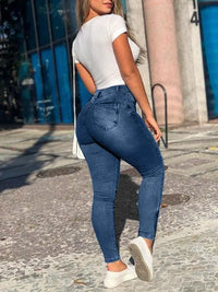 High Waist Cargo Skinny Zipper Ankle Jeans - Jessiz Boutique